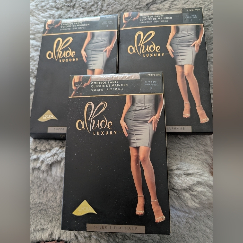 Allude Luxury Pantyhose, Control top Deep Nude 3 Pairs